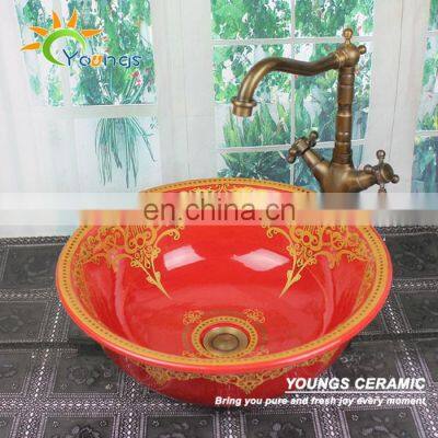 Moroccan European Porcelain Bathroom Sinks With Countertop photo-2