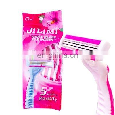 Latest hot selling pink women shavers comfortable handle safe control shaver