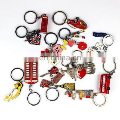 Promotion Custom Logo Cute Personalized Metal Souvenir Keychain Key Ring