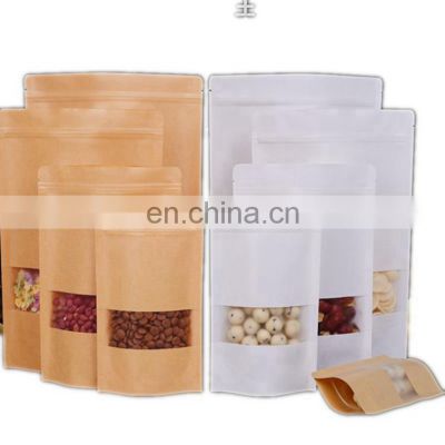 Wholesale 250g Eco friendly zip lock black Kraft paper bag food packing