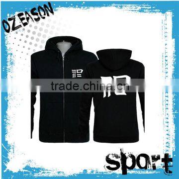 hot sale OEM design black gym short sleeve hoodie for team