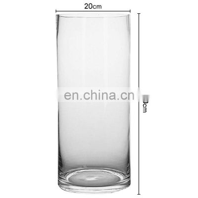 latest fashion minimalist 60cm high tall cylinder clear glass vases