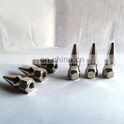 AUSO JDM Style Silver Spike Shape M6X1.0 Chrome Spike Engine Bolt Nuts & Bolts For Honda Engine H23A1