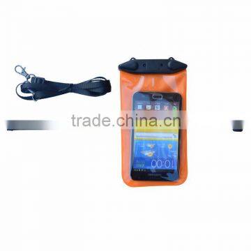 Wrist mobile phones waterproof case dry bag for samsung note 1/2 orange and blue colors