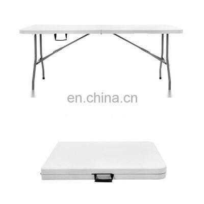 8ft cheap simple white plastic camping pocket rectangular outdoor banquet multi-function modern folding coffee table