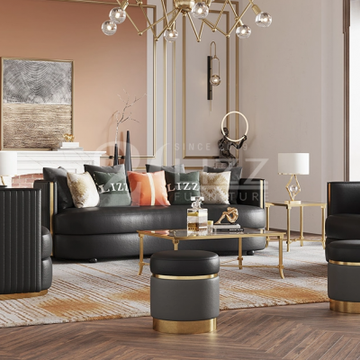 Modern Designer Living Room Furniture American Luxury Curved Sofa