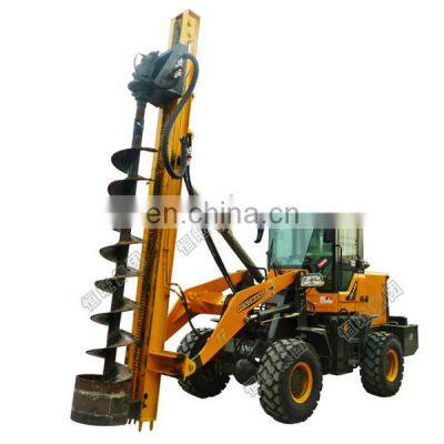 Mini multifunction front loader drill attachment auger