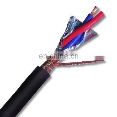 Black Pvc Wire RVVPS 2x0.5mm2 Thin Copper Wire Shielded Twisted Pair Flexible Electrical Cable