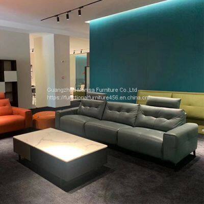 Light Luxury Leather Soft Sofa Space Capsule Cinema Sofa Large Living Room Combination Electric Reclining Function photo-5