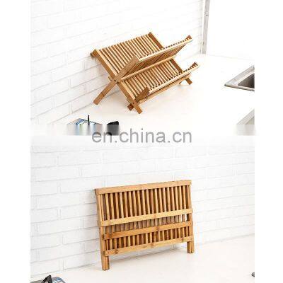 Unique Wooden Plate Rack Restaurant Premium Foldable Coffee Cup Storage Holder Drainer photo-2
