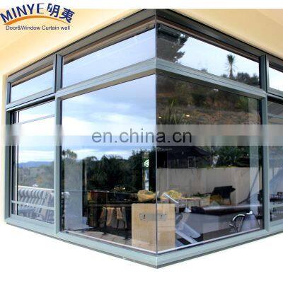 aluminum frame reinforced seamless corner window design