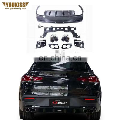 Genuine Rear Diffuser For Benz GLE Class Coupe W167 C167 2020 Modified GLE63 AMG Style PP Material Rear Lip Diffuser Bumper Tips