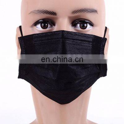 50PCS/PACK Black Disposable Facemask 3 Ply Black Face Mask With Soft Elastic Ear Loops