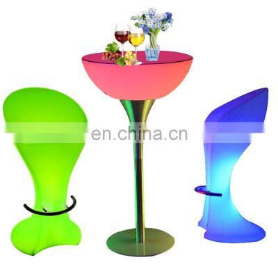 outdoor garden patio plastic furniture high top led cocktail bar table and chairs with stools event party wedding