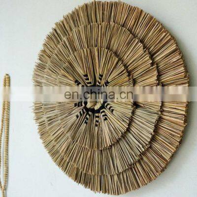 High Quality Boho Round Tropical Seagrass Wall Decor Straw Rustic Art Decor Cheap Wholesale photo-2