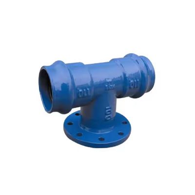 En545 En598 PN10 Ductile Iron GGG50 Pipe Fitting T Type Double Socket Tee with Flanged Branch