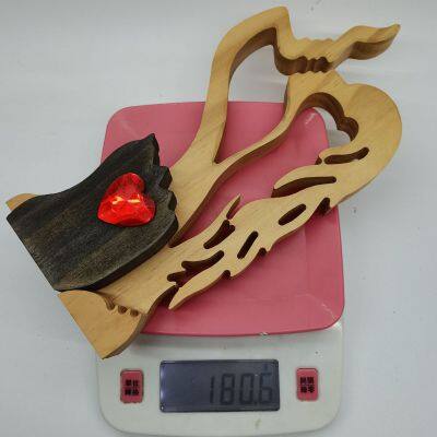 Eternal Love Couple Wooden Statue Ornaments photo-3