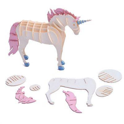 Funny Paper Craft Kit Unicorn 3d Model Diy Puzzle Animal Toy Gifts for Kids
