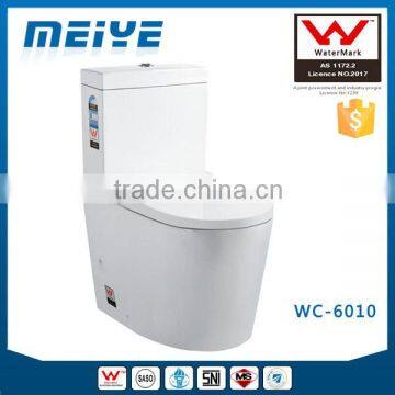 Two-Piece Washdown Watermark Toilet S/P Trap with Geberit or R&T Flush Valve Soft Closing Cover, Australian WELS WC-6010                        
                                                Quality Choice