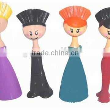 cute doll dish brushes, kitchen washing brush