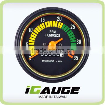 Taiwan High Quality 85mm 0-3500 RPM Mechanical Tachometer Gauge