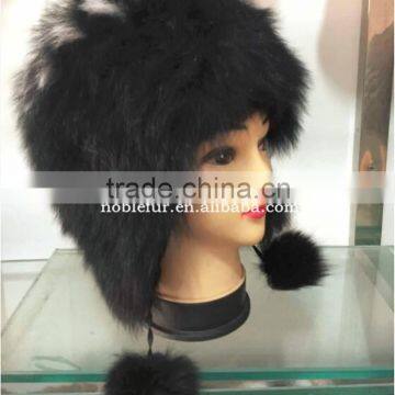 new design keep warm fox fur earflap hat\windproof headwear