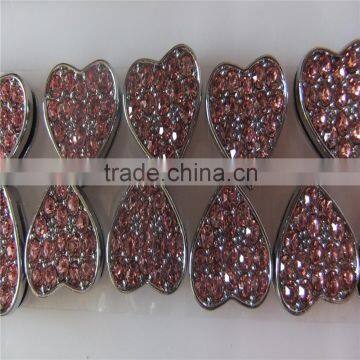 Factory Direct Supply of Encrusted With Diamonds 10MM Wear Jewelry Slider Heart Charms photo-3