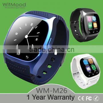 Witmood 2016 Waterproof Smartwatch M26 Bluetooth Smart Watch With LED Alitmeter Music Player Pedometer For Apple IOS Android Sma