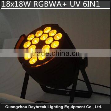 18x18w led par 6in1 RGBWA + UV led par can light high powerful stage led 18*18W