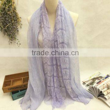 High Grade Crinkled Plain Crepe Shawl 100% Real Chiffon Silk Scarf Women photo-2
