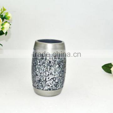 Golden Brown Painting With Shining Glass Polyresin Bathroom Accessories Set photo-3