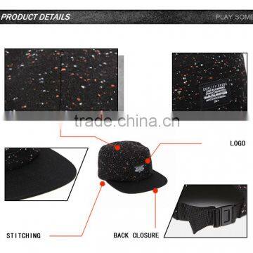 100% Wool Custom Embroidered 5 Panel Snapback Hats Wholesale photo-5