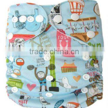 New Cute Reusable AIO Cotton Cloth Diapers