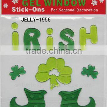 bathroom window stickers, St. Pat's Day,size 20*20*0.3cm, conform to EN71