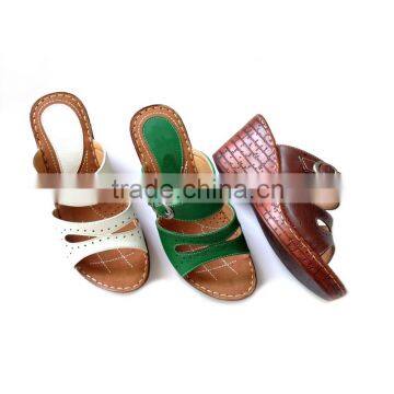 Big Size 2016 Popular Sexy High Wood Wedge Heel Sandals Branded Fashion New Design Ladies Slippers