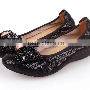 Sexy Cheap Black Fold up Flat Ballerina Shoes photo-2