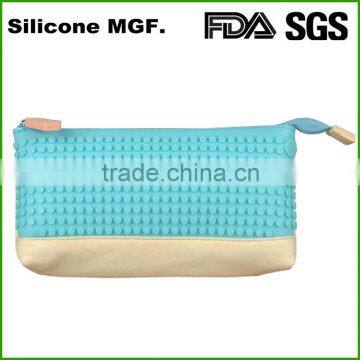Fashion wholesales japan children school silicon diy zipper pencil case