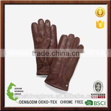 mens Handsewn Deerskin black Leather Gloves