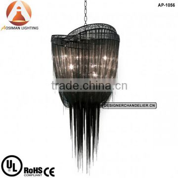 Modern Interior Decorative Black Chain Chandelier