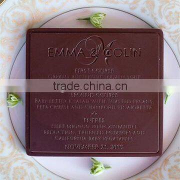 Chocolate Menus card for wedding