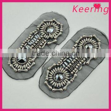 Hot sale handmade fashion pearl beaded applique patches for clothes WPH-1831