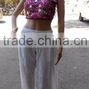 Hand embroidered cotton harem pant