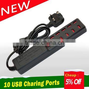 10 port usb charger electric extension socket for smart cell phone