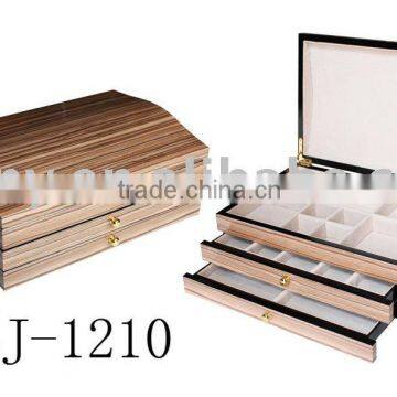 Special roll top design wooden drawer jewellery box