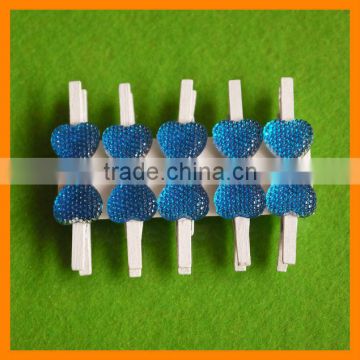 Decorative Blue Heart Shape Mini Peg