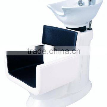 white and black shampoo chairs