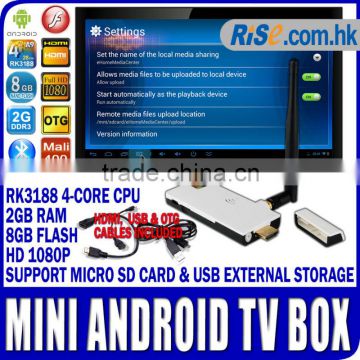 Quad Core SMART TV S400 GOOGLE ANDROID 4.2 RK3188 MINI PC WiFi Antenna HDMI