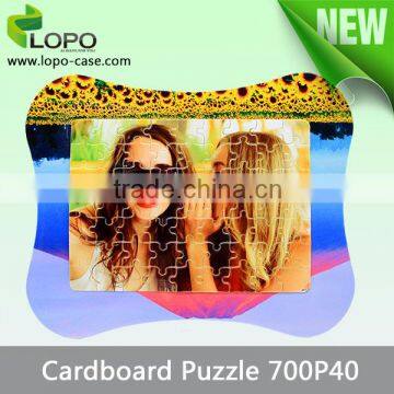 2016 Sublimation printable DIY Idea cardboard puzzle with frame for kids