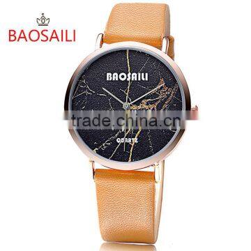 Marble Texture Dial Watch Custom Personalized Soft Leather Female Casual Modern Lady Watch photo-4