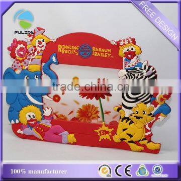 custom circus clown promotional soft pvc rubber magnetic photo frame